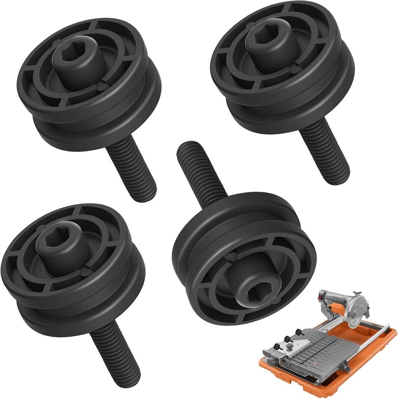 KitchenKipper 305784005 305784001 Tile Saw Roller Assembly Compatible with Ridgid DT180EVO, Fits 7" Tile Saw models R4030 R4030S R4031 R40311, Replaces 089041054704 524820001 (4 PCS) - Image 1